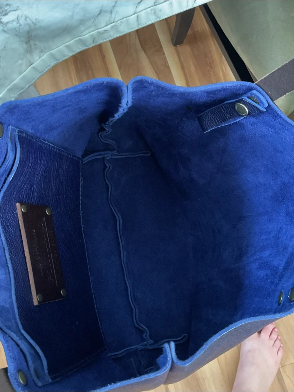 Portland Leather Company medium tote in Cobalt